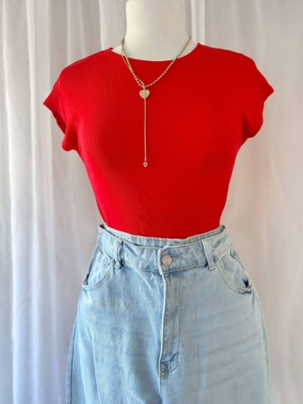 CROP TOP ROJO BASICO