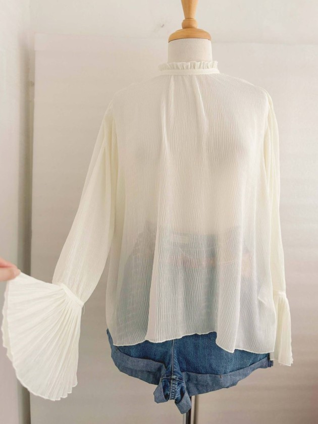 BLUSA SHEER CREMA