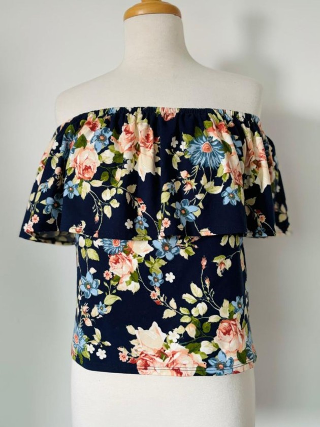 BLUSA FLORAL OFF SHOULDER