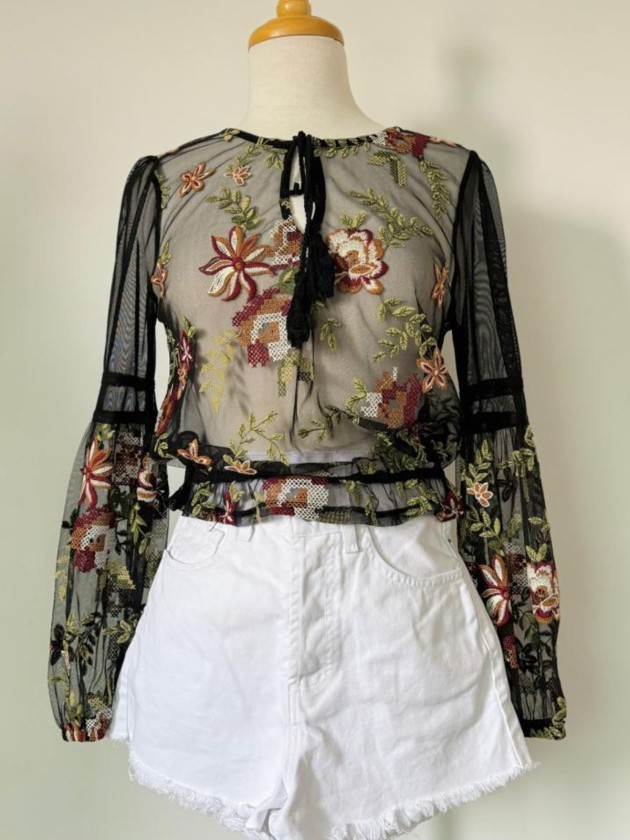 BLUSA MESH FLORAL